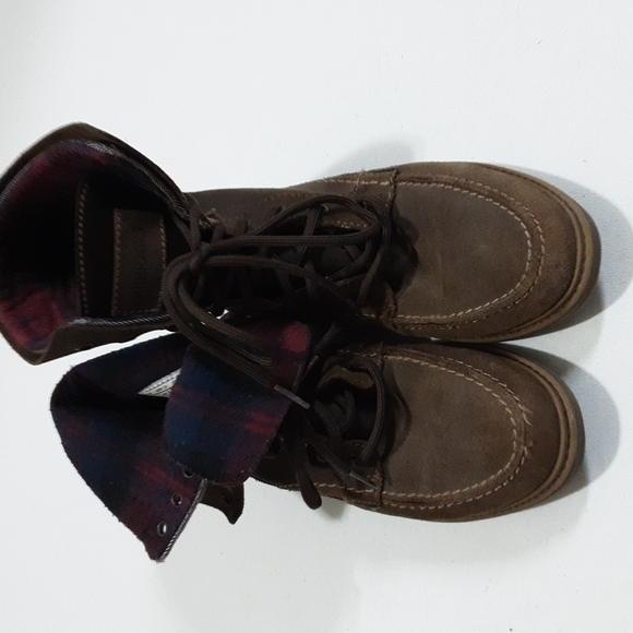 Ferrato men's leather Biker boots 6 Y2k Granpa Brown - Picture 1 of 9